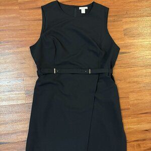H&M asymmetrical hem dress with belt. Size XL. Worn once.